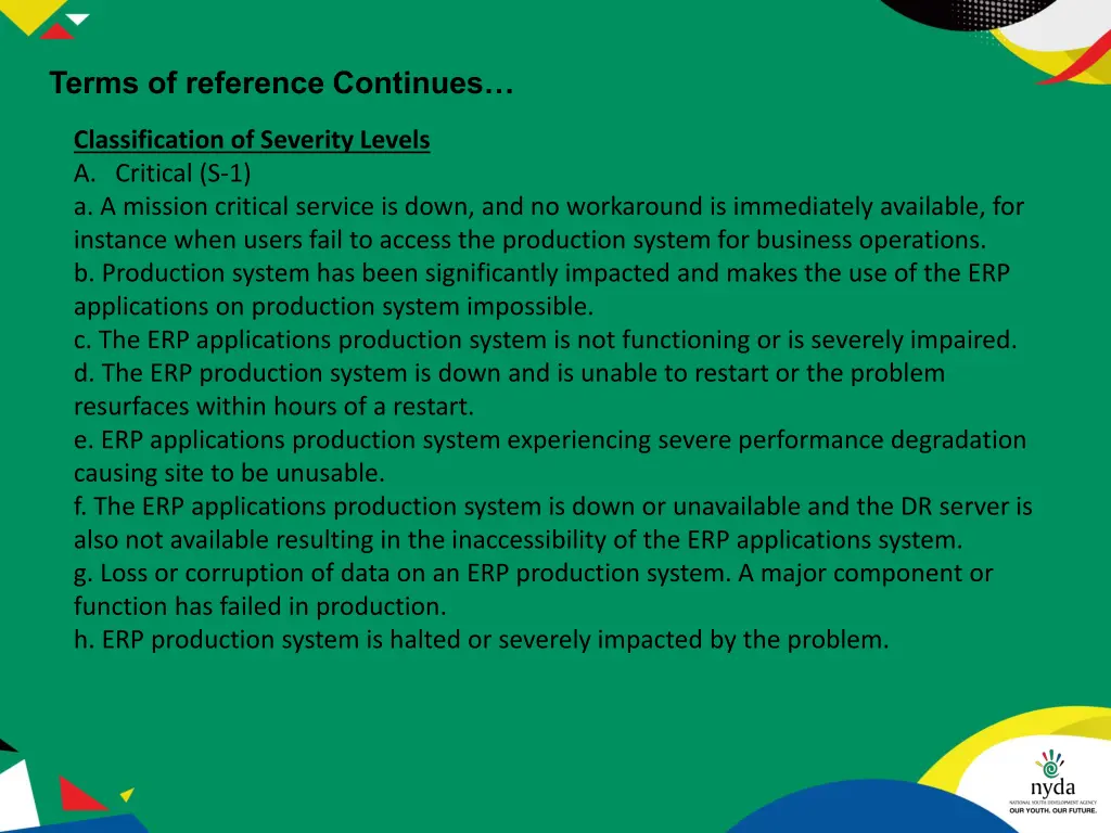 terms of reference continues 2