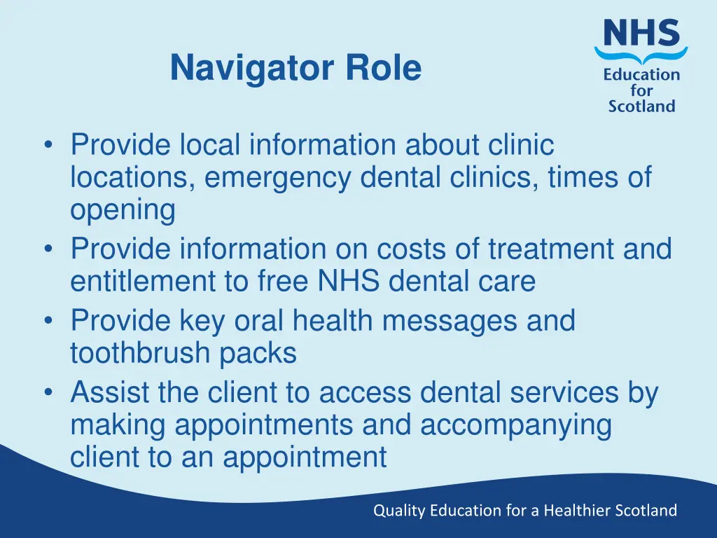 navigator role