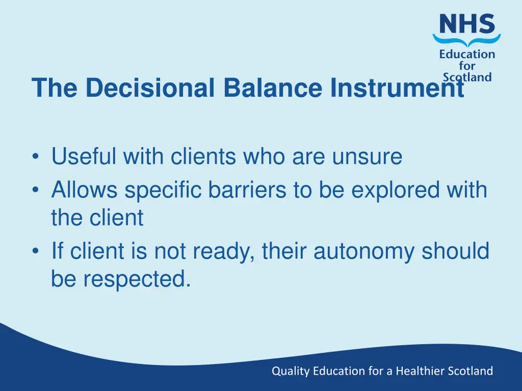the decisional balance instrument