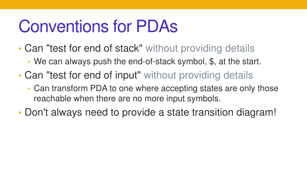 conventions for pdas