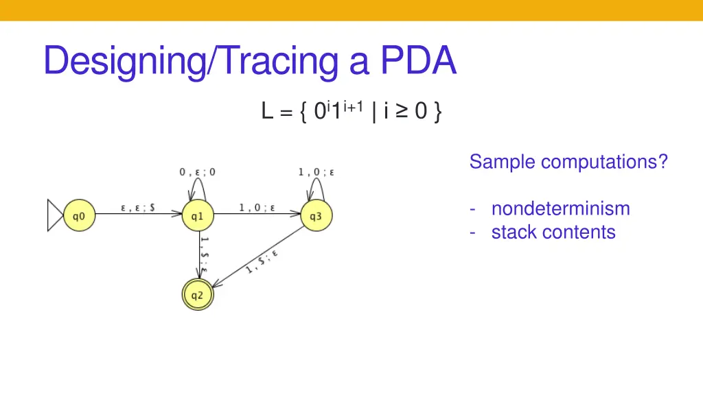 designing tracing a pda