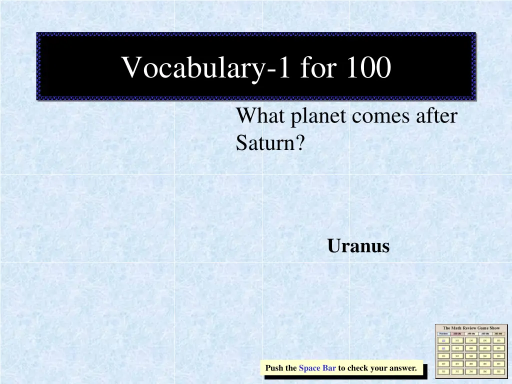 vocabulary 1 for 100