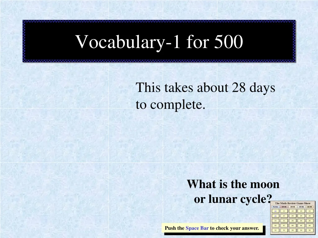 vocabulary 1 for 500