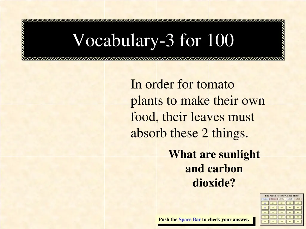 vocabulary 3 for 100