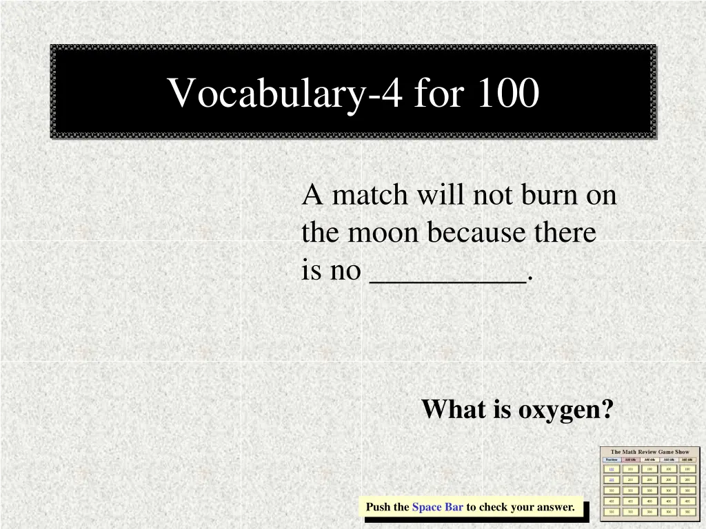 vocabulary 4 for 100