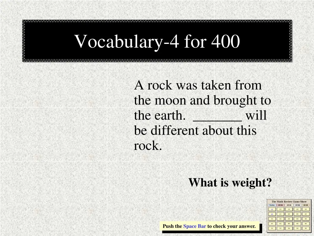 vocabulary 4 for 400