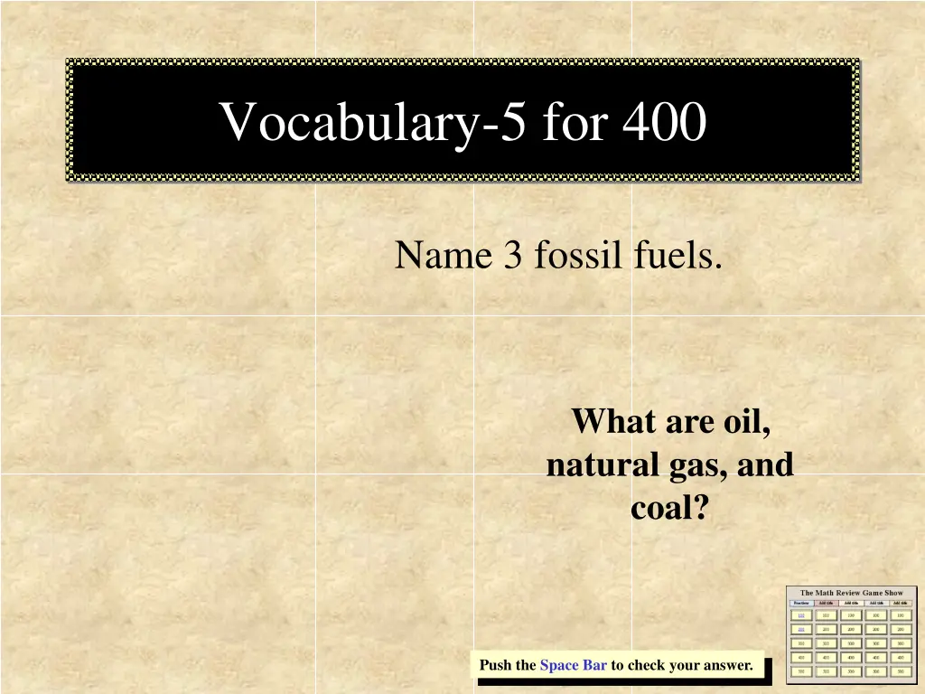 vocabulary 5 for 400