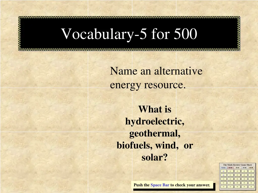 vocabulary 5 for 500