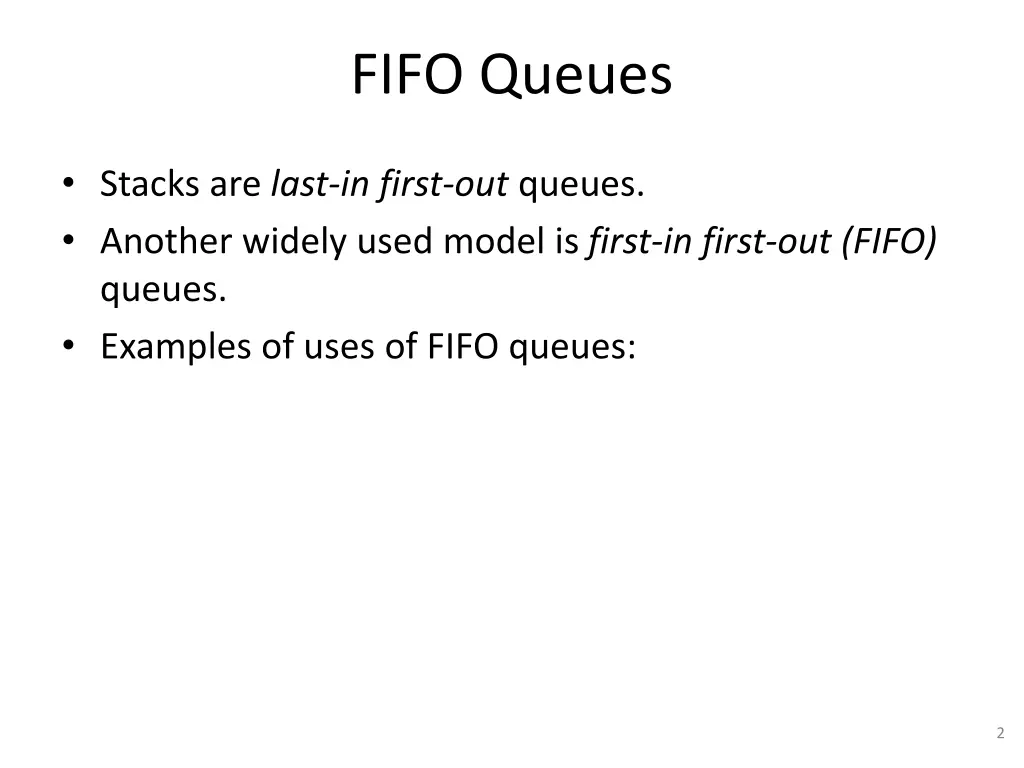 fifo queues 1