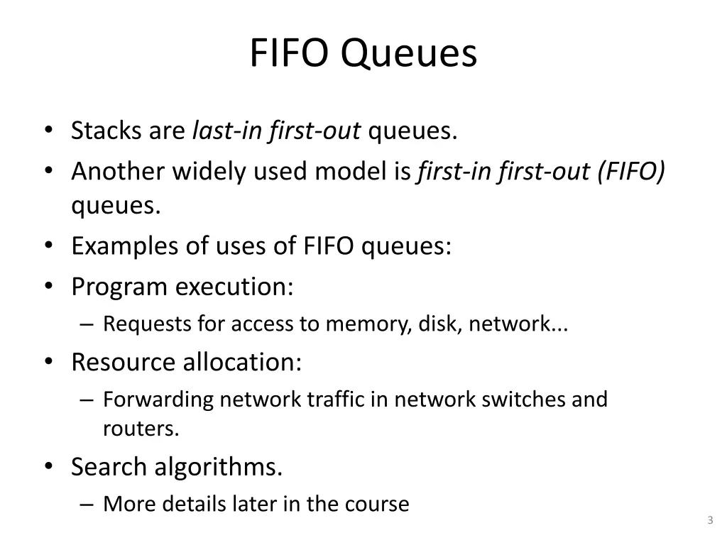 fifo queues 2