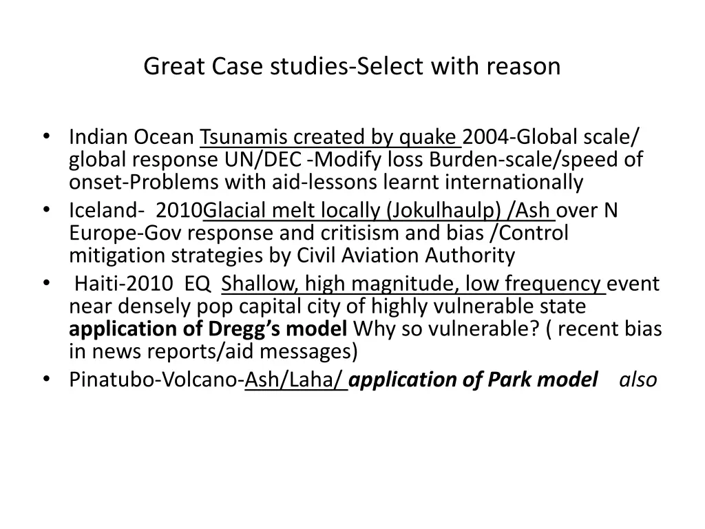 great case studies select with reason