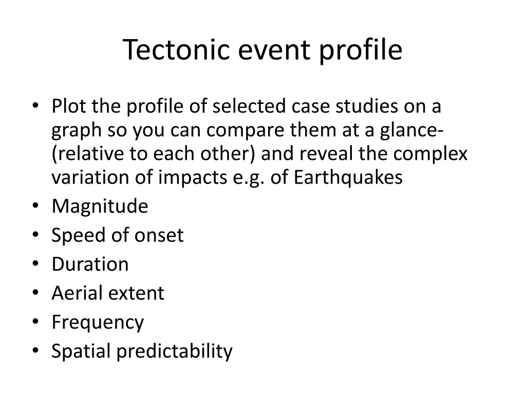 tectonic event profile