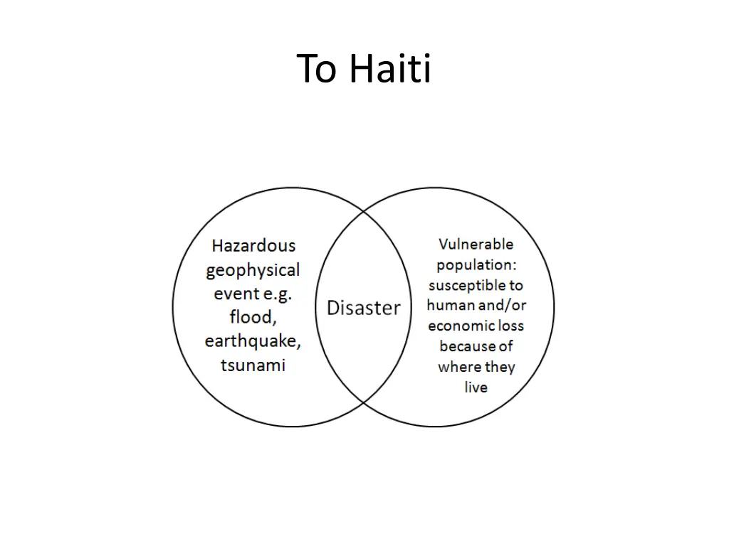 to haiti