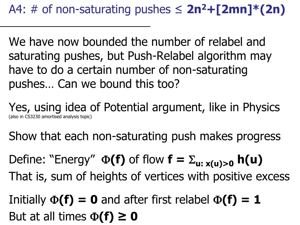 a4 of non saturating pushes 2n 2 2mn 2n