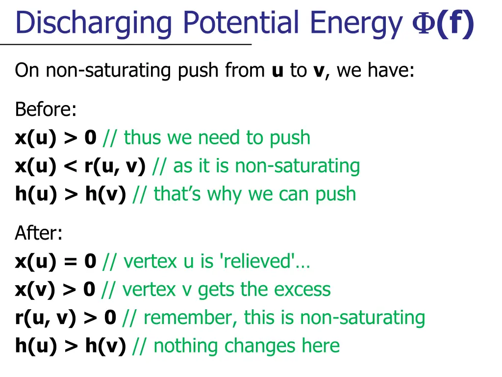 discharging potential energy f