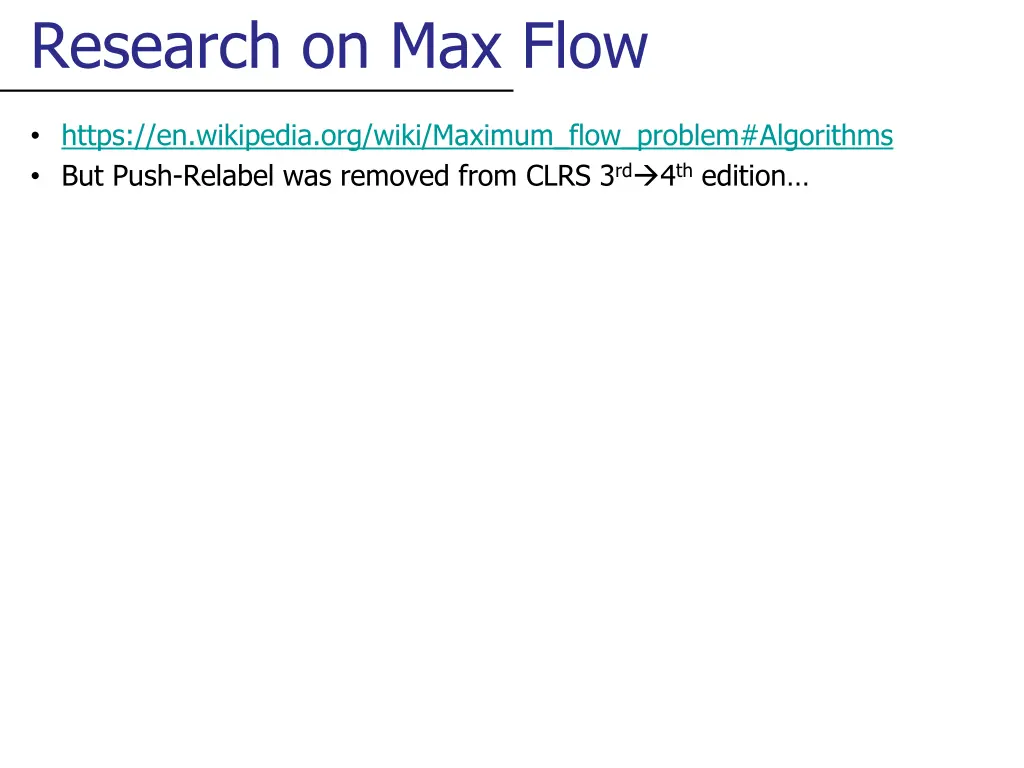 research on max flow
