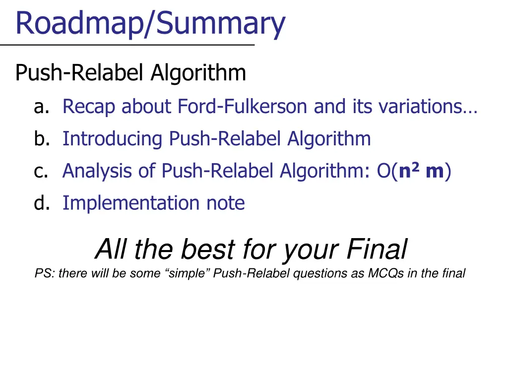 roadmap summary