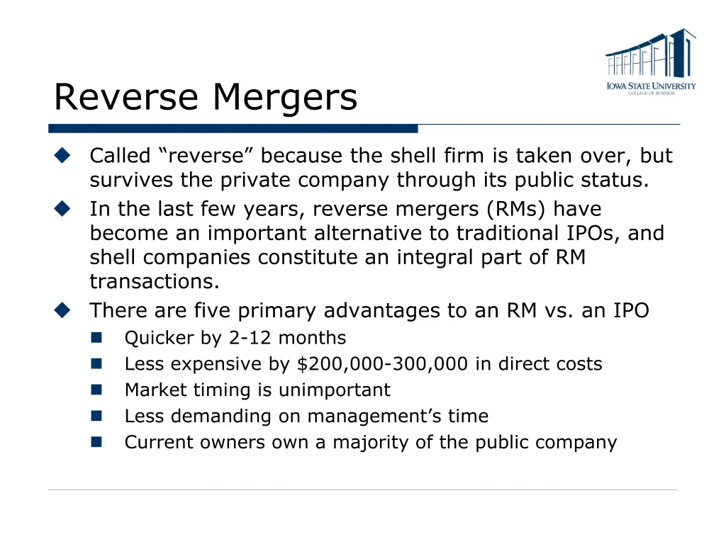 reverse mergers