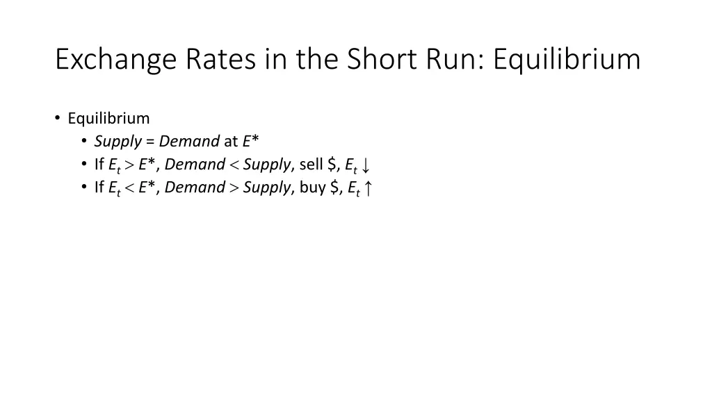 exchange rates in the short run equilibrium