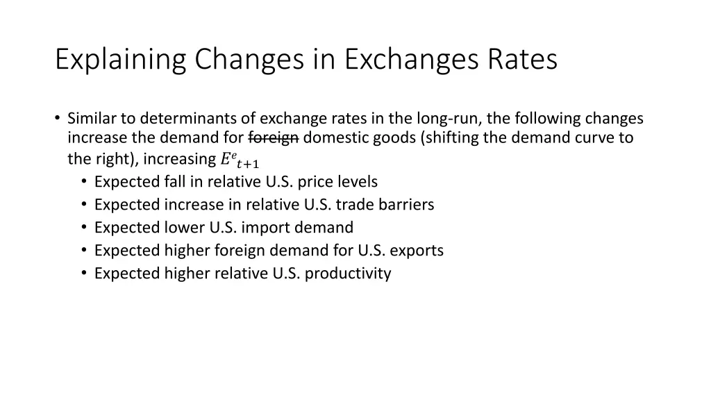explaining changes in exchanges rates