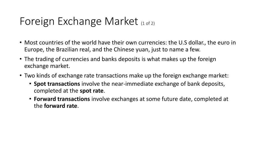 foreign exchange market 1 of 2