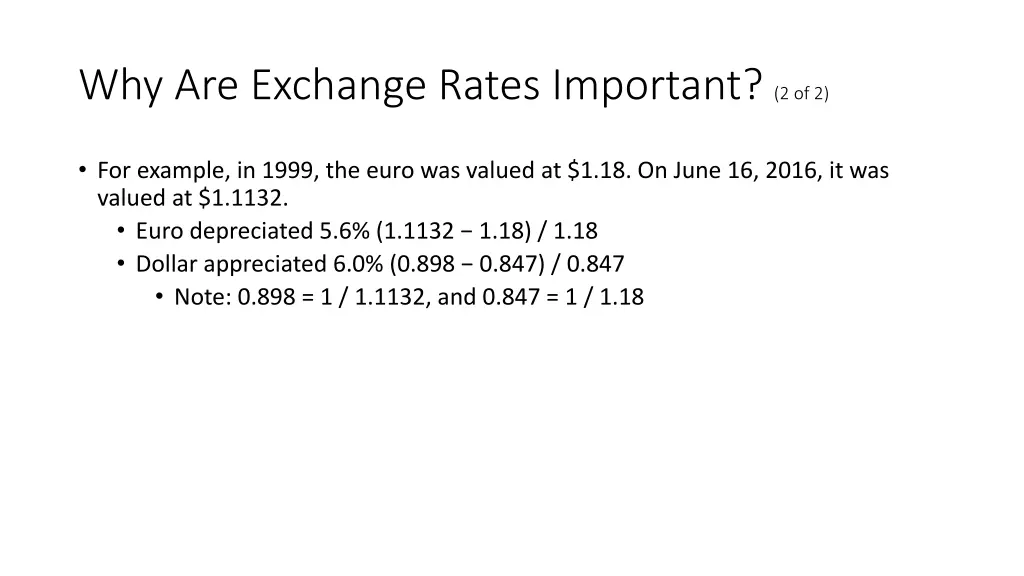 why are exchange rates important 2 of 2