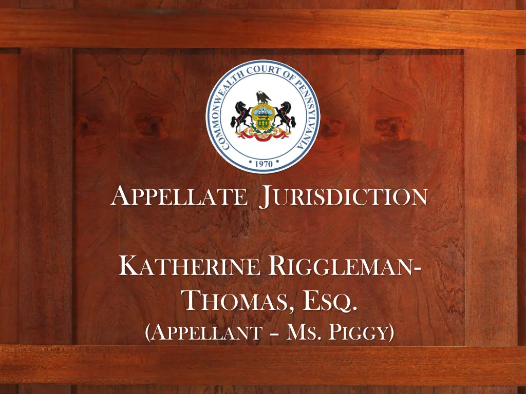 a ppellate j urisdiction 1