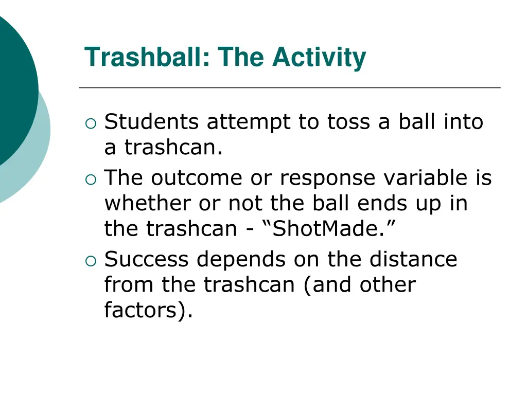 trashball the activity