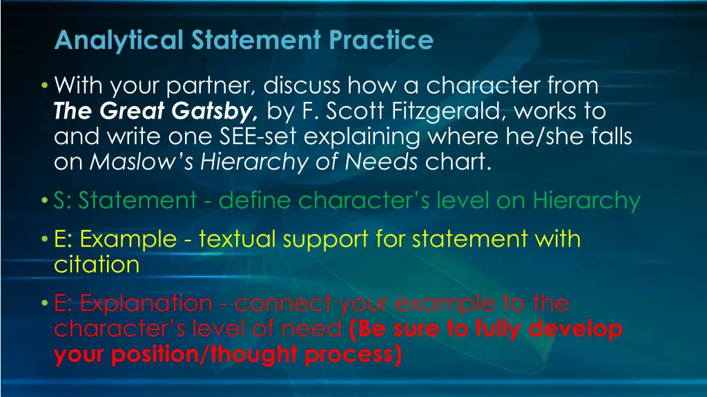 analytical statement practice