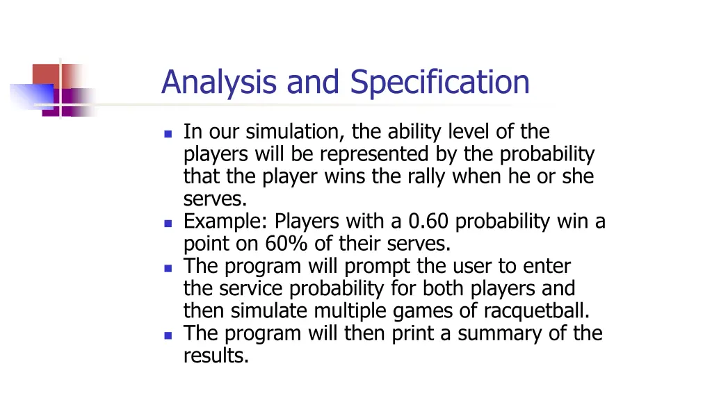 analysis and specification 2