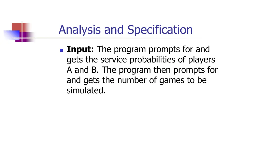 analysis and specification 3