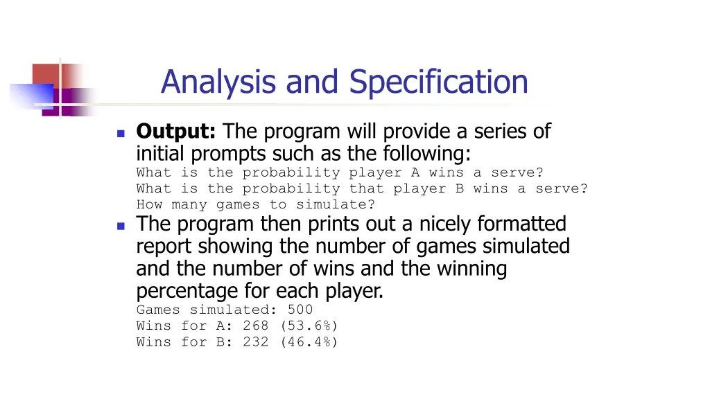 analysis and specification 4