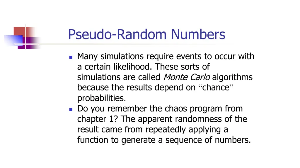 pseudo random numbers 1