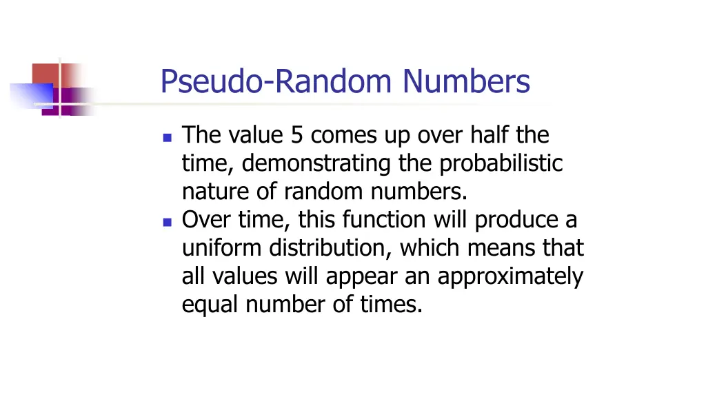 pseudo random numbers 7