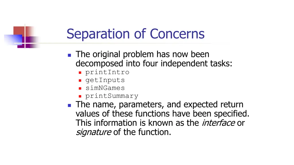 separation of concerns