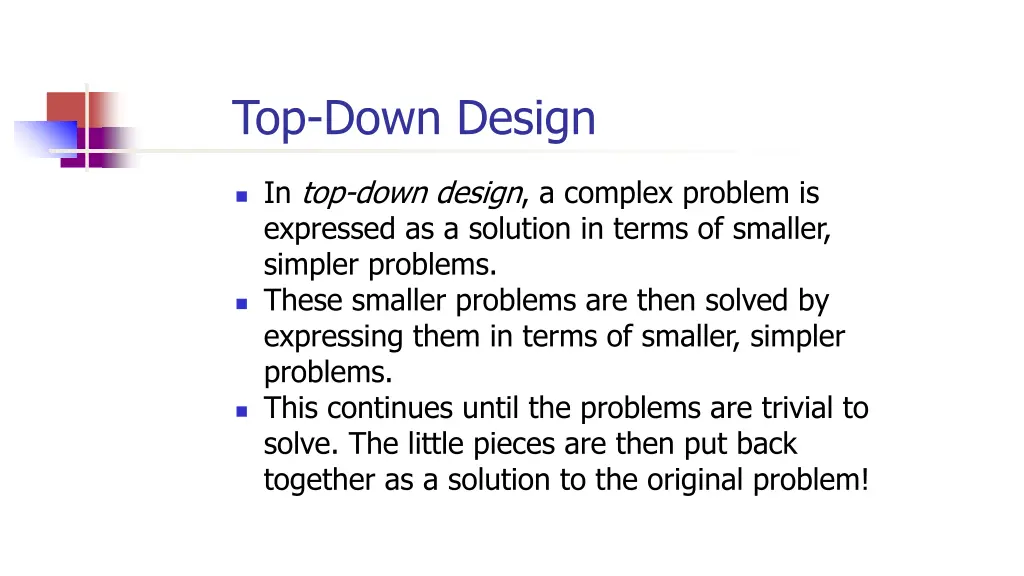 top down design
