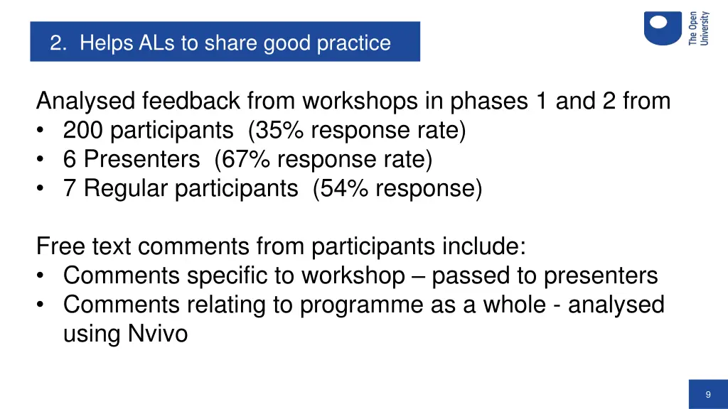 2 helps als to share good practice