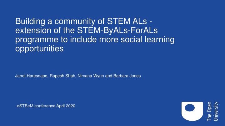 building a community of stem als extension