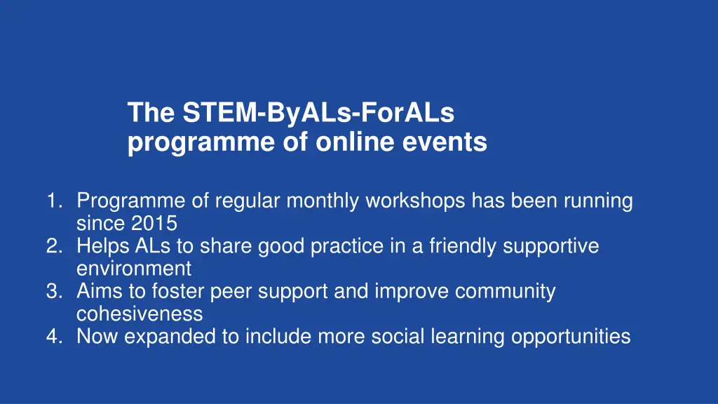 the stem byals forals programme of online events