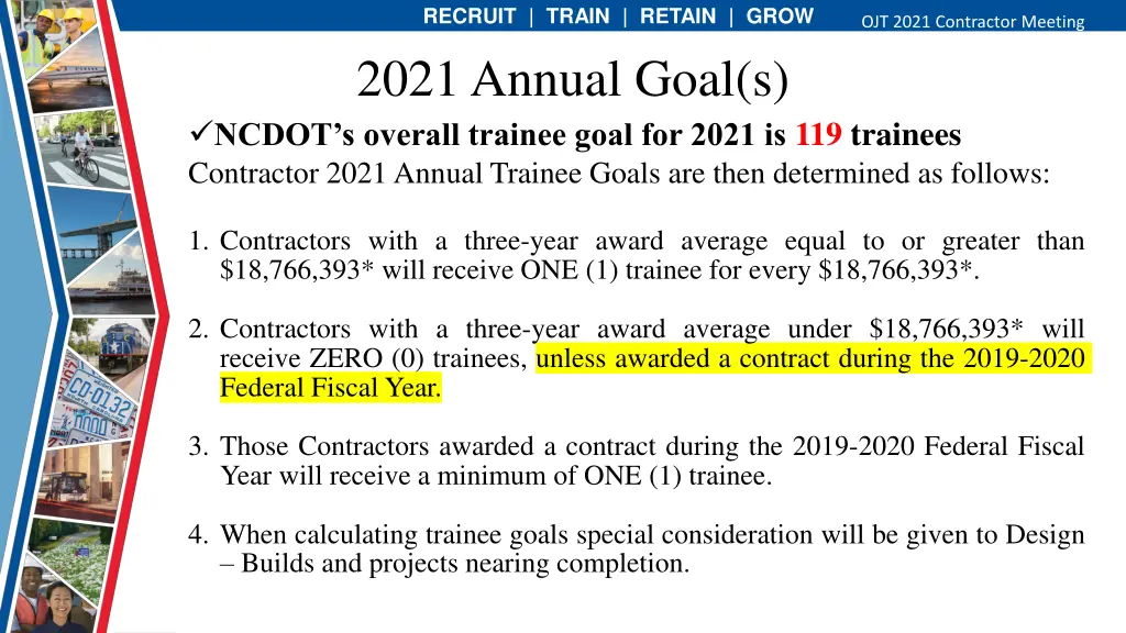 recruit train retain grow 2021 annual goal