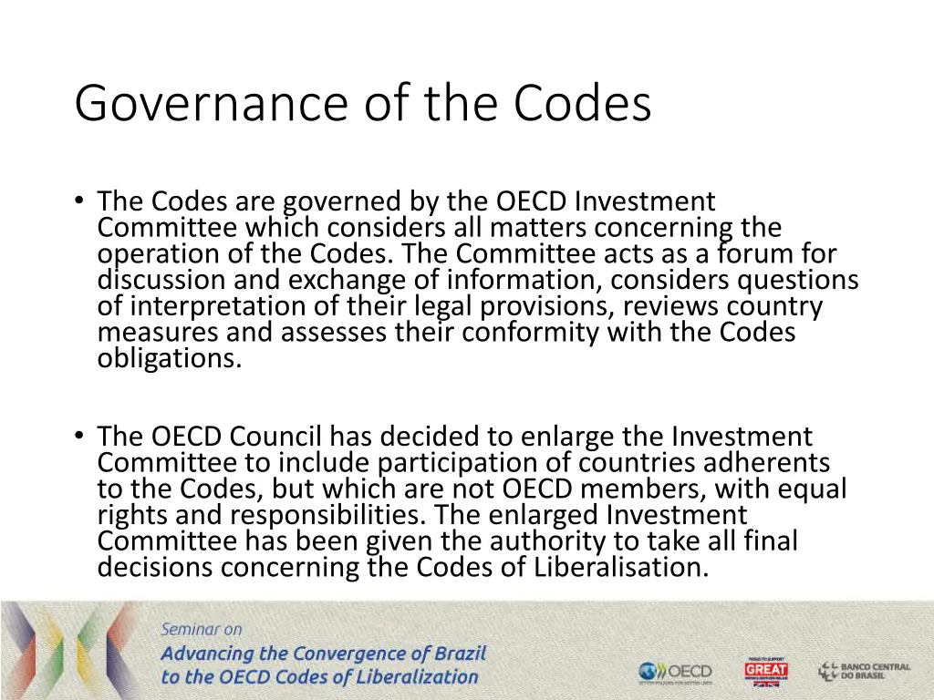 governance of the codes 1