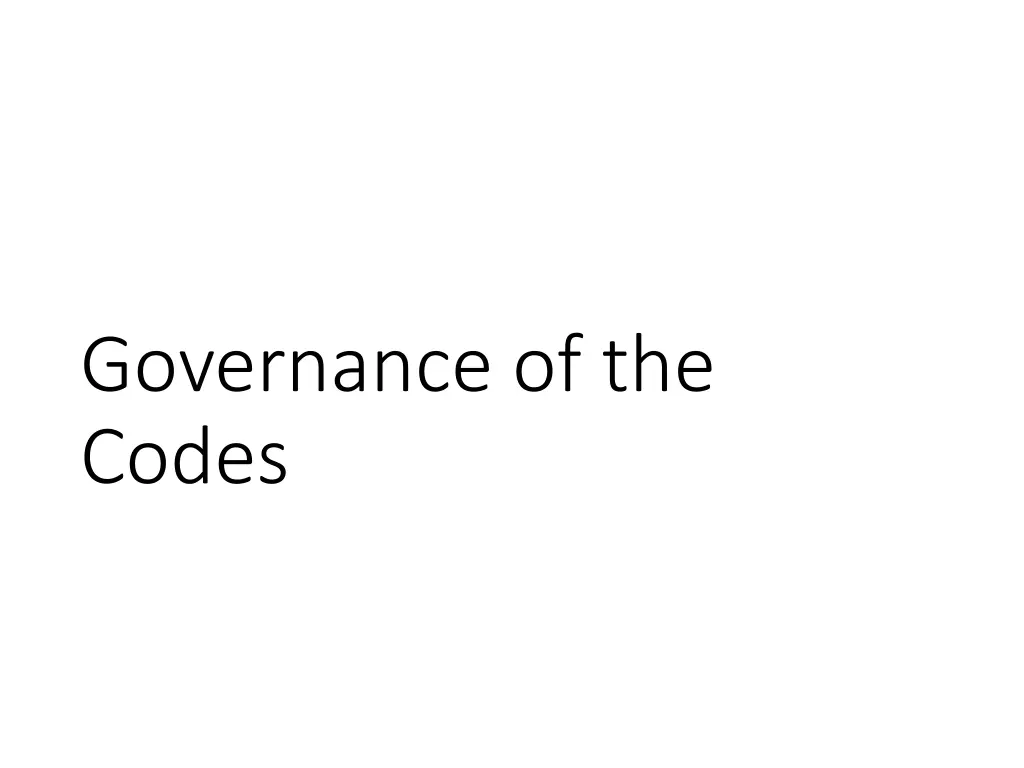 governance of the codes