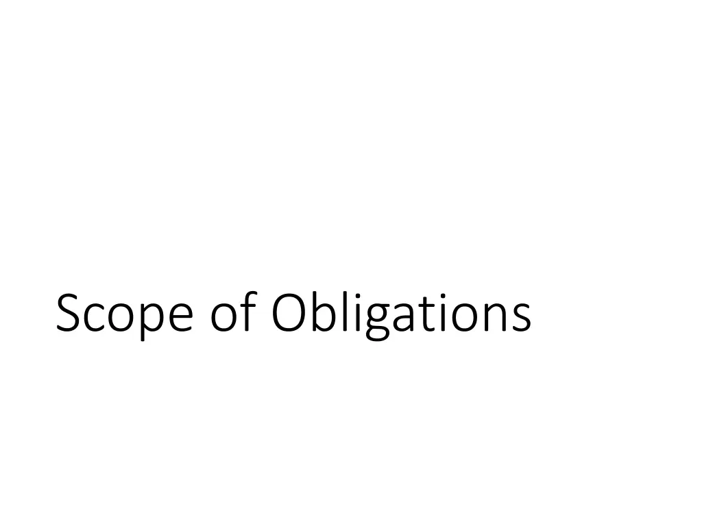 scope of obligations