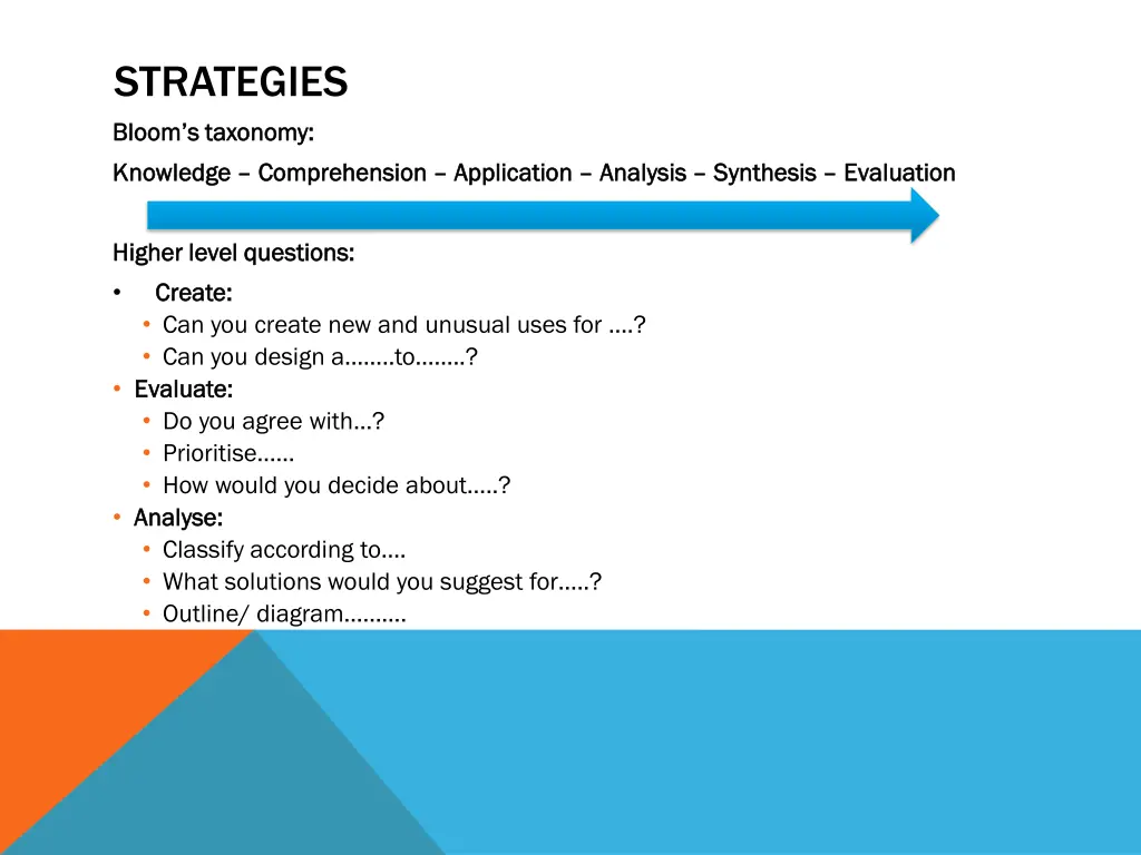 strategies bloom s taxonomy bloom s taxonomy