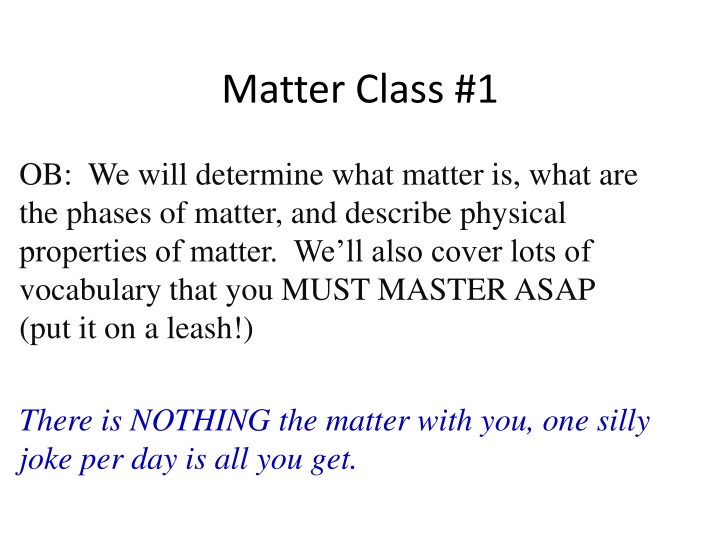 matter class 1