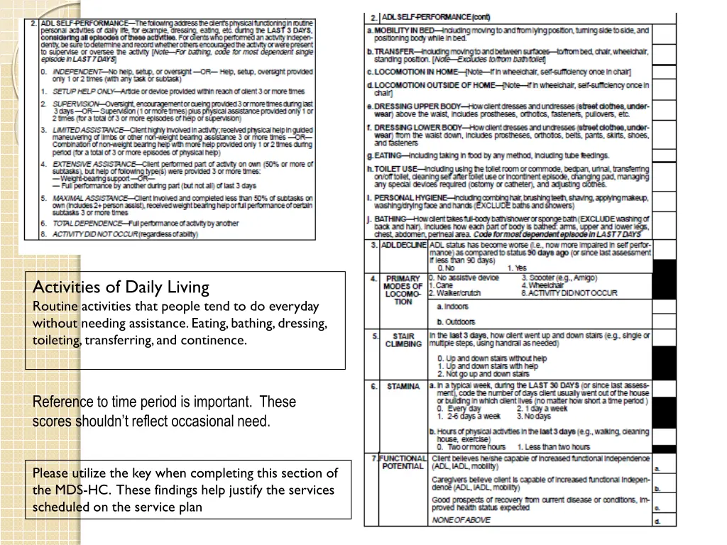 activities of daily living routine activities
