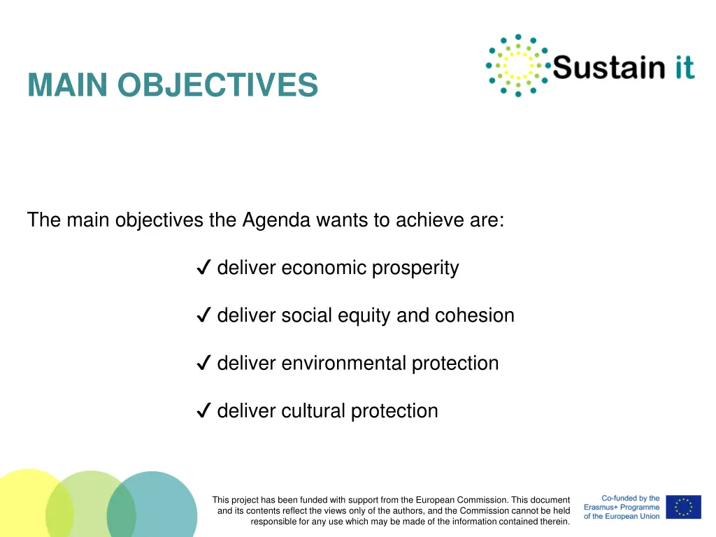 main objectives
