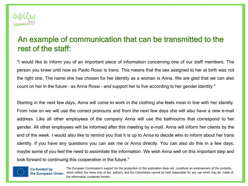 an an example example of of communication