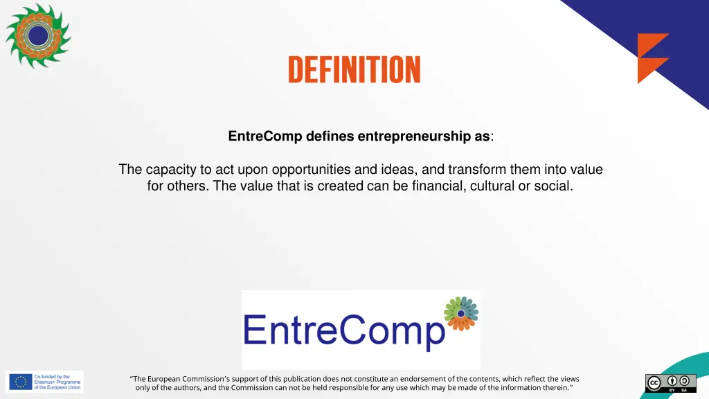 entrecomp defines entrepreneurship as