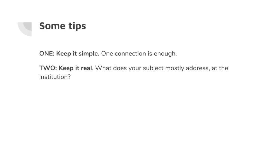 some tips